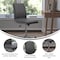 Flash Furniture Gray Mid-Back Armless LeatherSoft Office Chair GO-21111-GY-GG - alternate 6